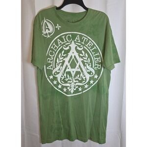 Archaic by Affliction Shirt Adult M Green Short Sleeve Made In USA Tshirt